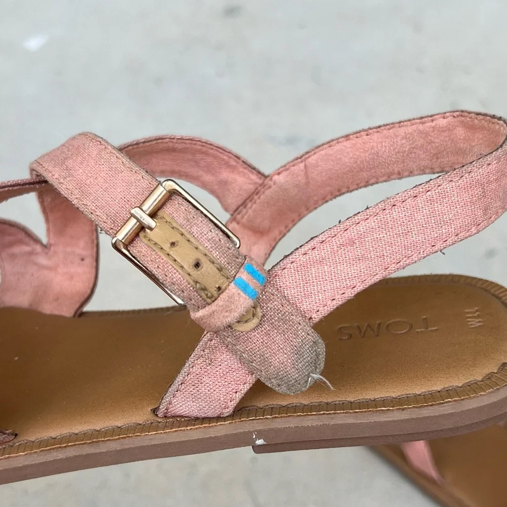 TOMS Shimmer Pink/Coral Sandal Women Size 11 - Picture 6 of 11